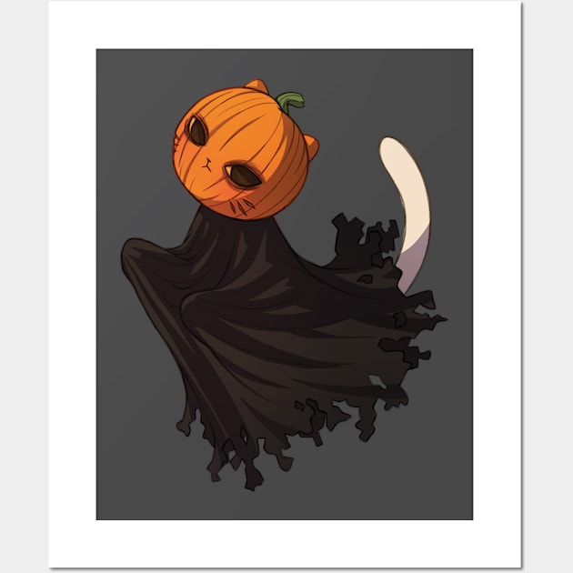 Pumpkin Cat Wall Art by byolith